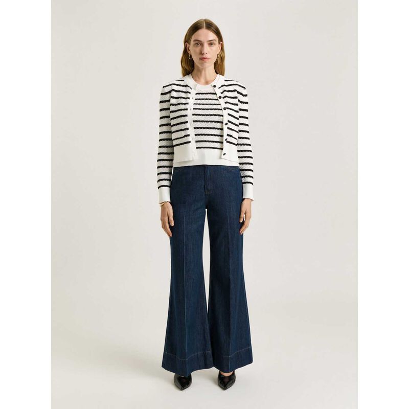 Veronika Maine Crochet Stripe Cardigan image number 3